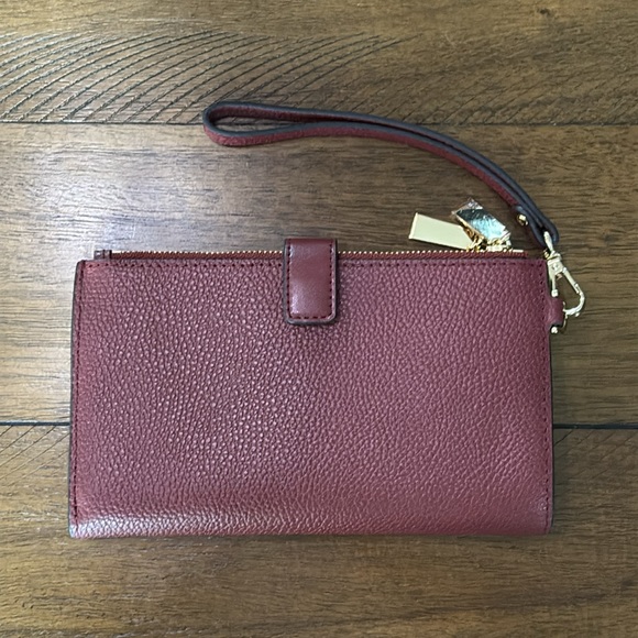 Michael Kors Adele Smartphone Wristlet Saffiano Leather Oxblood Red